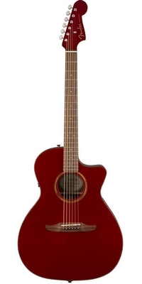 Klasická gitara Fender Newporter taškou, červená metalíza Hot Rod