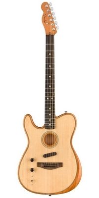 Akustická elektrická gitara Fender American Acoustasonic Telecaster, Ebony, Natural