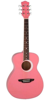 Akustická gitara Luna Aurora Borealis 3/4 veľkosti, hmatník z palisandru, ružová perla