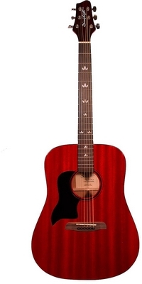 Pílová moderná ľavoruká  vintage   gitara, transparentný čerešňový mahagón